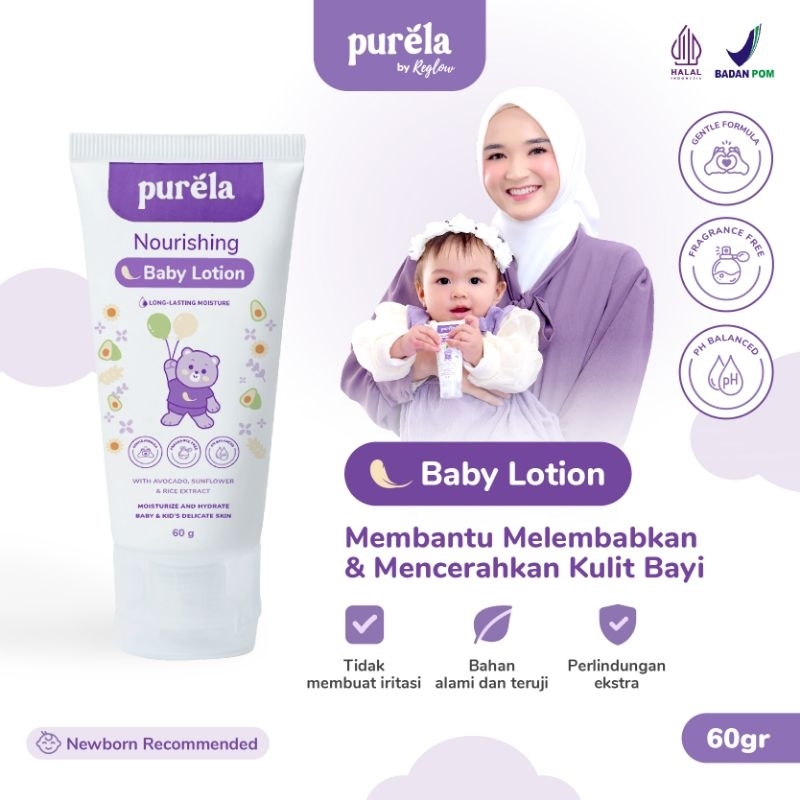 PURELA Nourishing Baby Lotion - Lotion Bayi Untuk Mencerahkan Kulit - Bahan Alami dan Organik