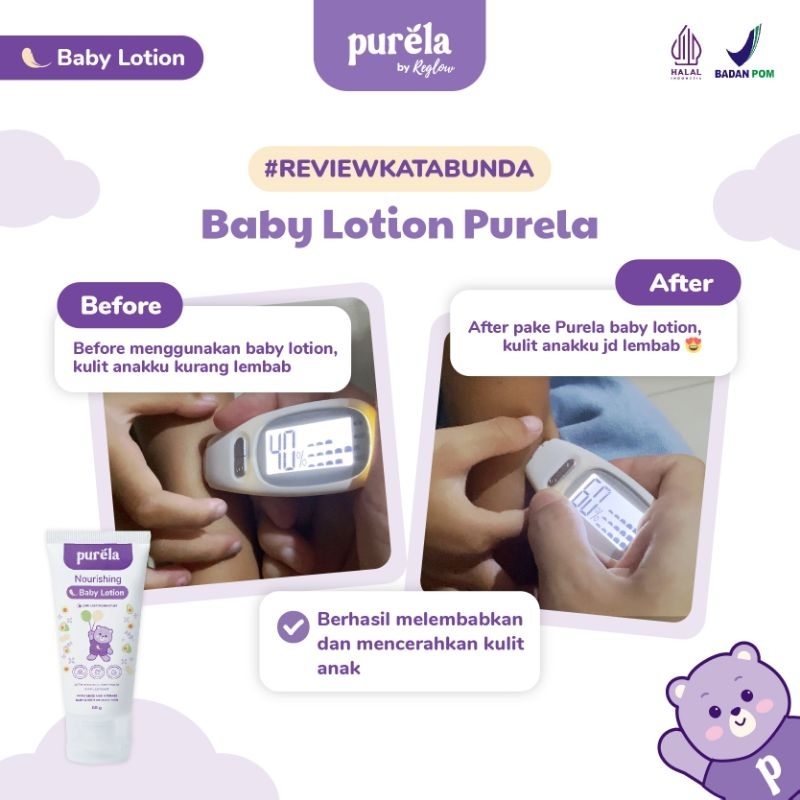 PURELA Nourishing Baby Lotion - Lotion Bayi Untuk Mencerahkan Kulit - Bahan Alami dan Organik