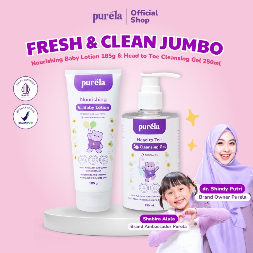FRESH AND CLEAN JUMBO - Noursing Baby Lotion 185g & Head to Toe Cleansing Gel 250ml