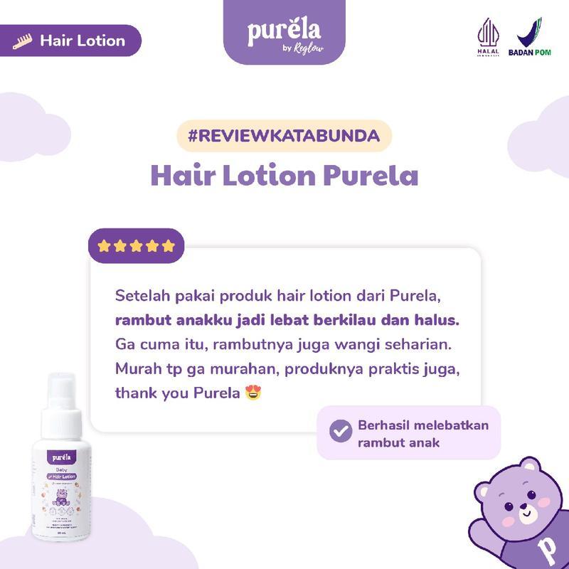 PURELA HAIR LOTION 100ML - Melabatkan dan Menutrisi Rambut Bayi -Natural Organic