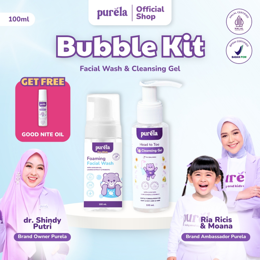 [Official] Purela Bubble Kit - FREE Goodnite Oil, Foaming Facial Wash & Cleansing Gel | HERO INGREDIENTS
