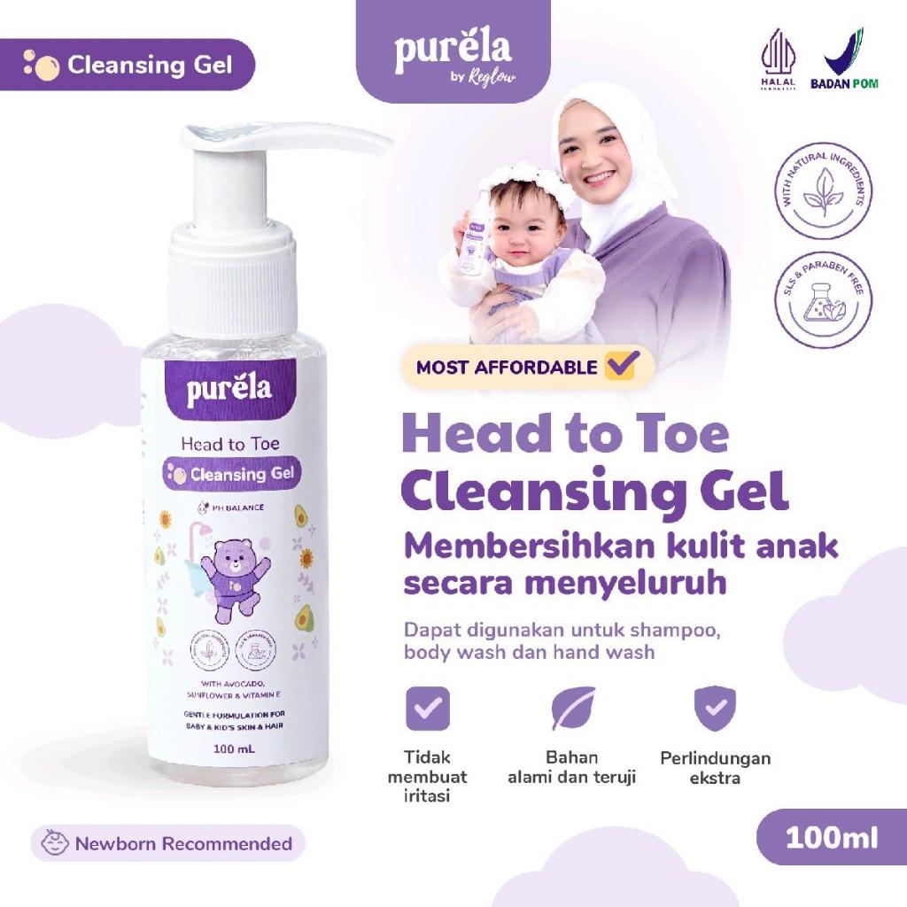 [Official] Purela Head To Toe Cleansing Gel 250ml - Menutrisi dan Membersihkan Kulit Bayi - Natural Organic