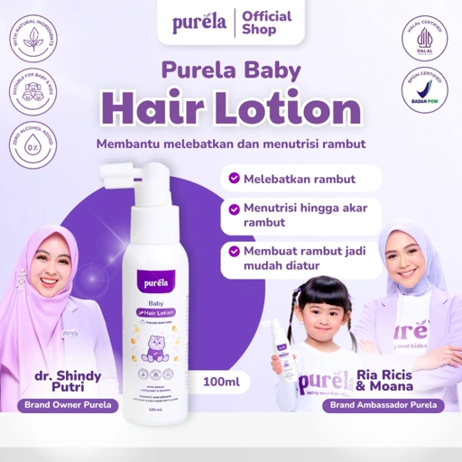 Image of PURELA HAIR LOTION 100ML - Melabatkan dan Menutrisi Rambut Bayi -Natural Organic
