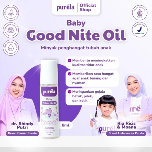 Image of PURELA Baby Goodnite Oil 8 ml - Baby Oil - Minyak Pijat Bayi Aromaterapi - Bahan Alami dan Organik