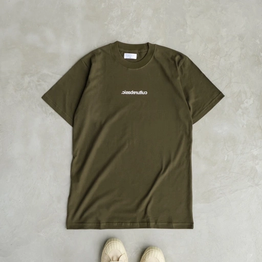 Image of Culture Basic | Mirror Tshirt Olive White