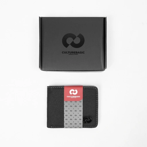 Image of Culture Basic | Canvas 1.0 Wallet | Dompet Lipat Pria Pendek Canvas | Hitam/Biru Uang Simple Kartu
