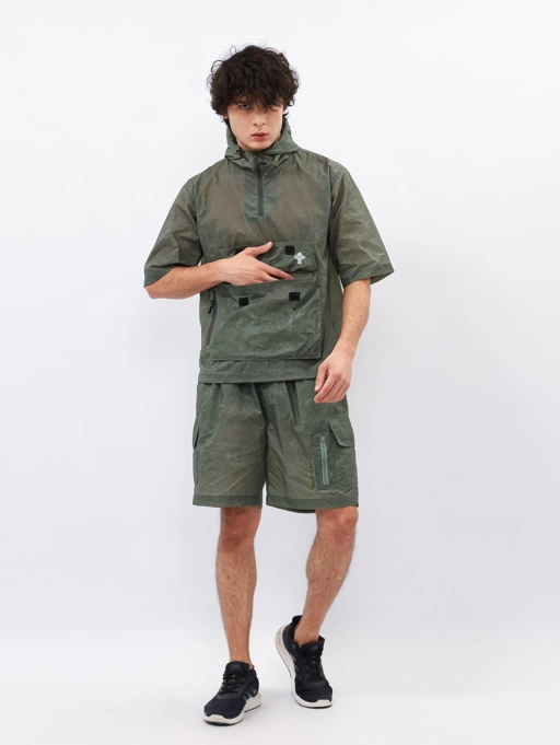 Image of BAJU HOODIE GREEN CRINKLE DEWASA UNISEX | EARTHO SERIES