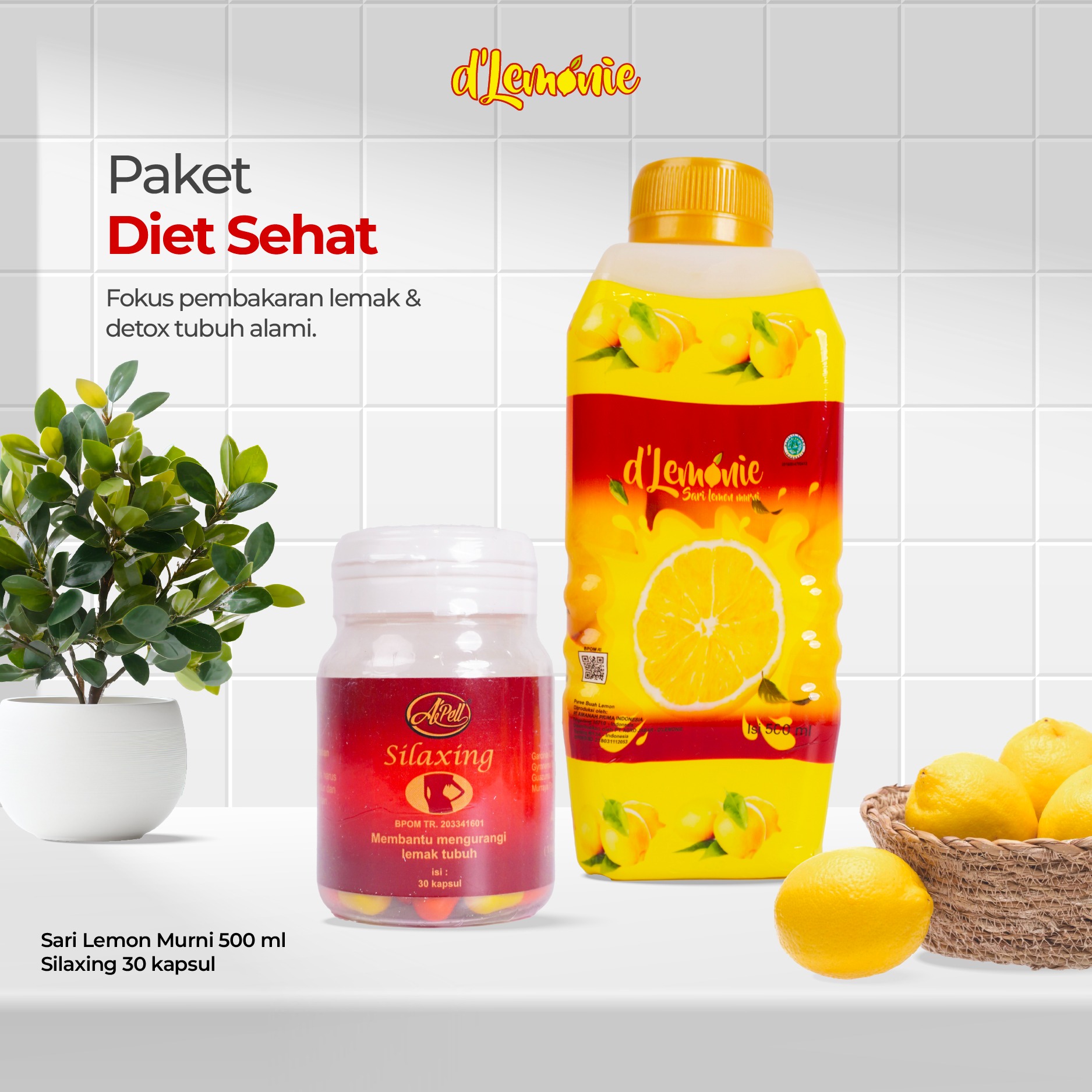D'lemonie – Paket Diet Sehat – Dlemonie + Apell Silaxing – Bundling Herbal Alami