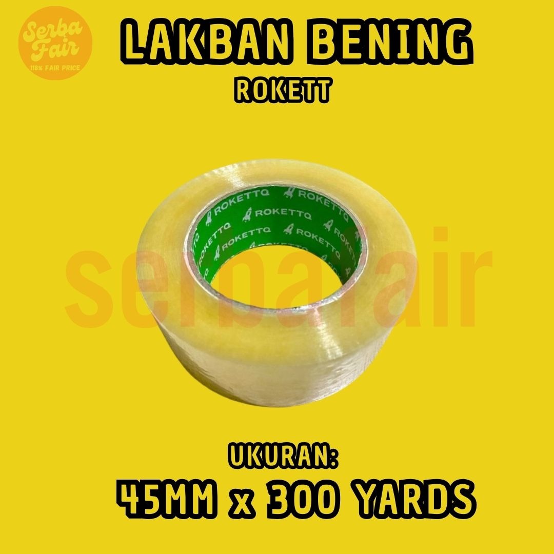 Lakban Bening Coklat ROKETT GREEN CORE  2 Inch (45mm) 300 Yards ECO TERMURAH