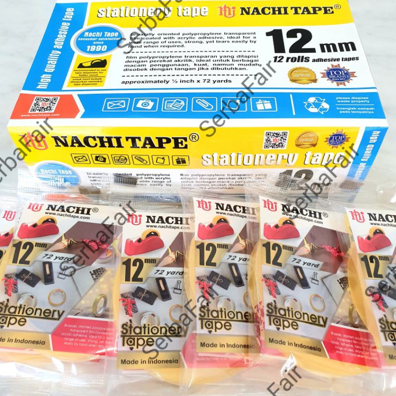 Selotip Nachi Stationery TOP Quality 12mm (1/2inch) 72Yard ORI