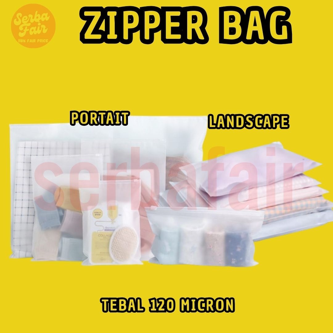 Zipper Bag / POTRAIT / LANDSCAPE / Zipper Storage Bag / Zipper Lock / Zipper Pouch Traveling/ Tempat Penyimpanan Travel Serbaguna ALL VARIANT
