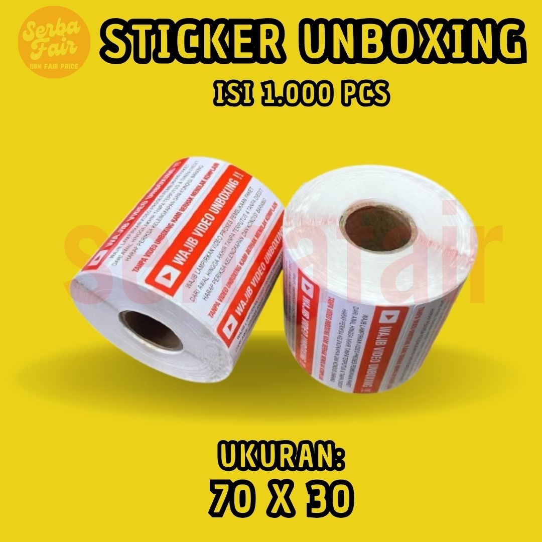 STICKER UNBOXING VIDEO 70 x 30 ISI 1000 / Stiker Unboxing isi Banyak