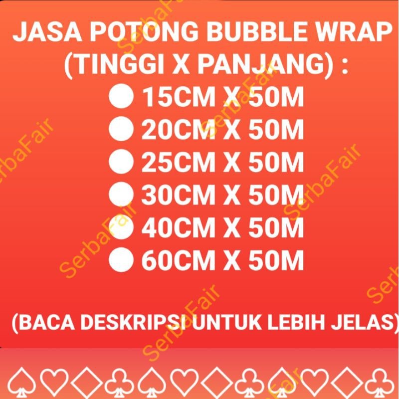 Bubble Wrap Bening / Hitam 62CM x 50M TEBAL / Bubblewrap KUAT Bandung