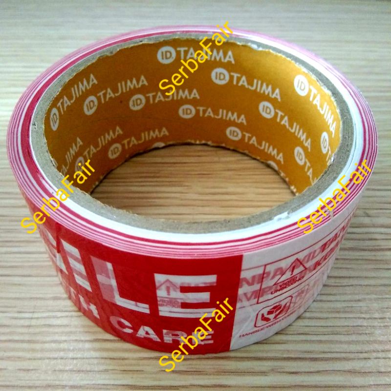 Lakban Fragile Unboxing ECO Tajima Yellow Core PRAKTIS MURAH