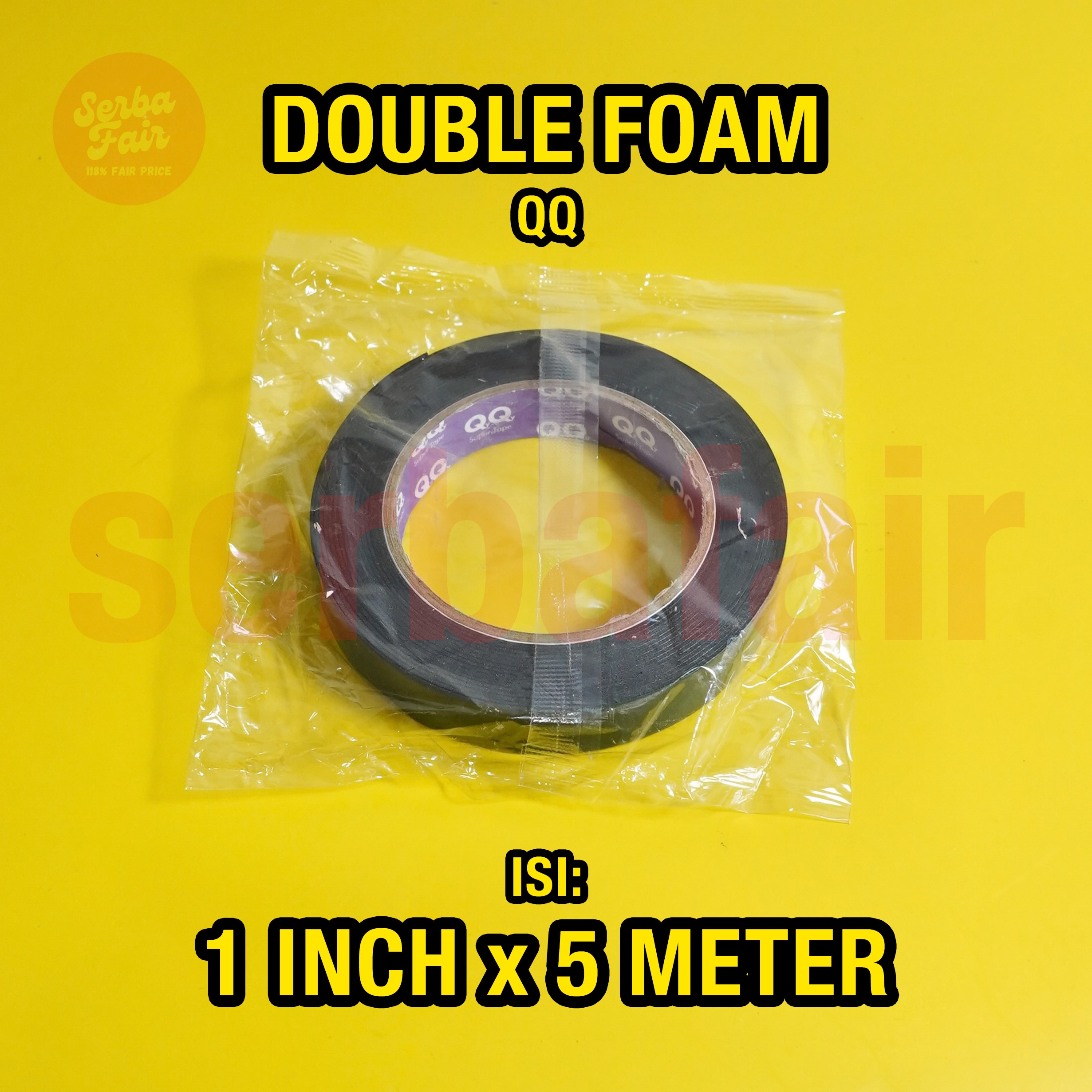 Double Foam Tape QQ Purple Core 1Inch (20MM) 5Meter Double Tape Busa Super Murah Ekonomis Hemat