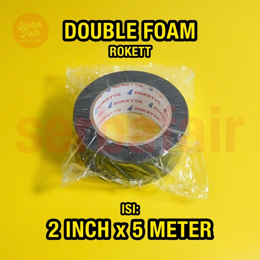 Image of Double Foam Tape ROKETT 2 Inch (48mm) x 5 Meter Double Tape Busa TOP TERMURAH