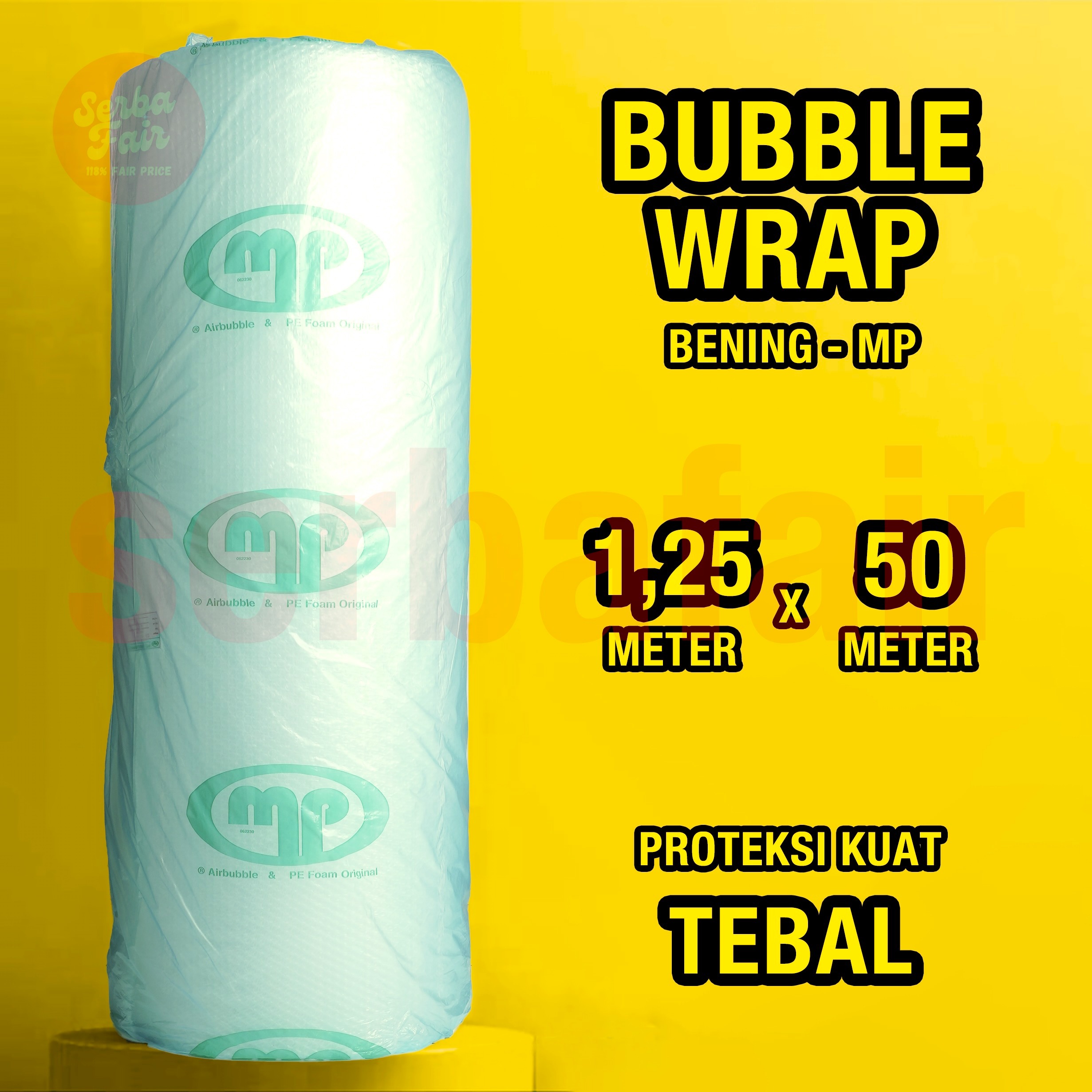 Bubble wrap bening mulia pack MP 50M x 125CM bubblewrap tebal bandung bubble pack