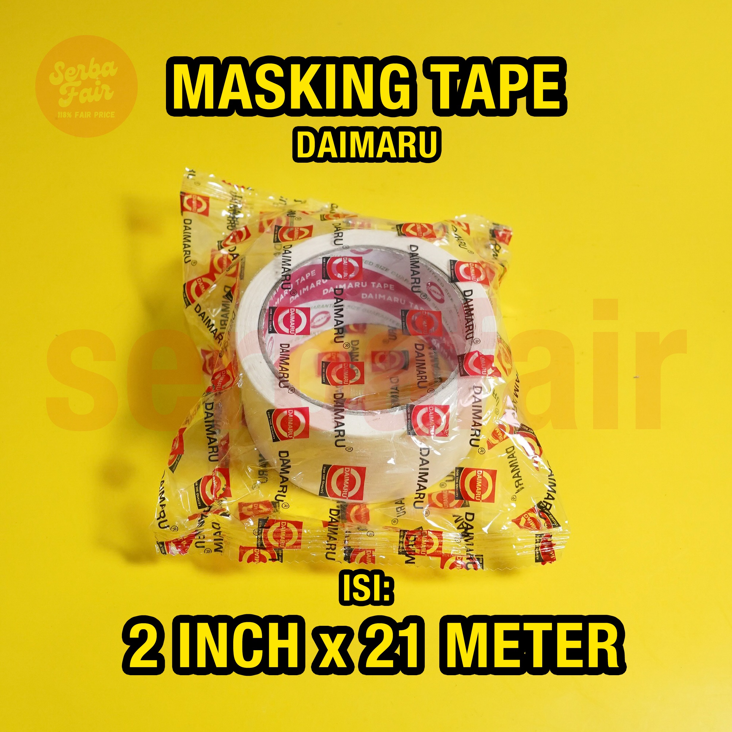 Masking Tape Daimaru 2Inch(48mm) x 21Meter / Lakban Kertas Daimaru