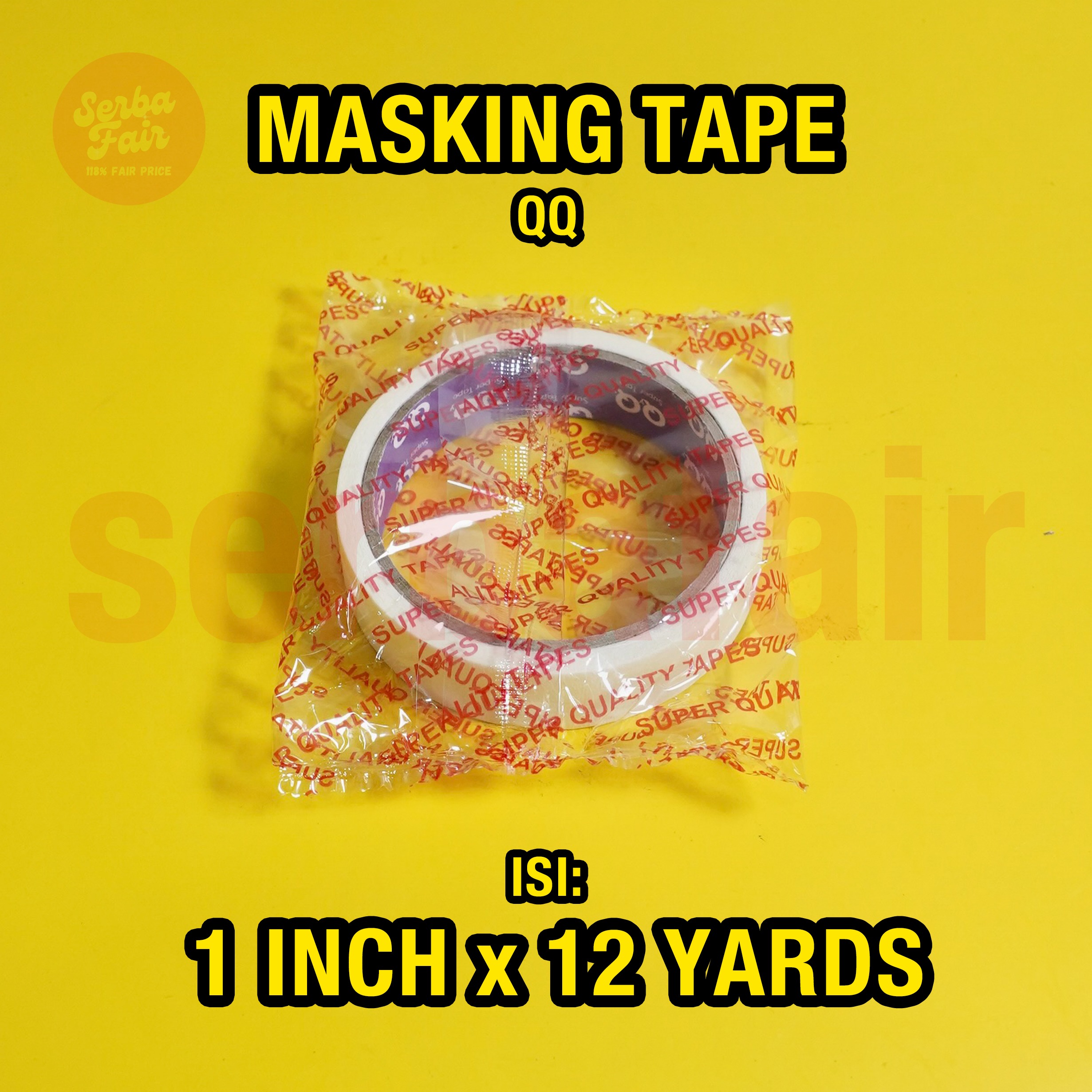 Masking Tape QQ Purple Core 1 Inch 12Yards / Solasi Kertas TERMURAH EKONOMIS