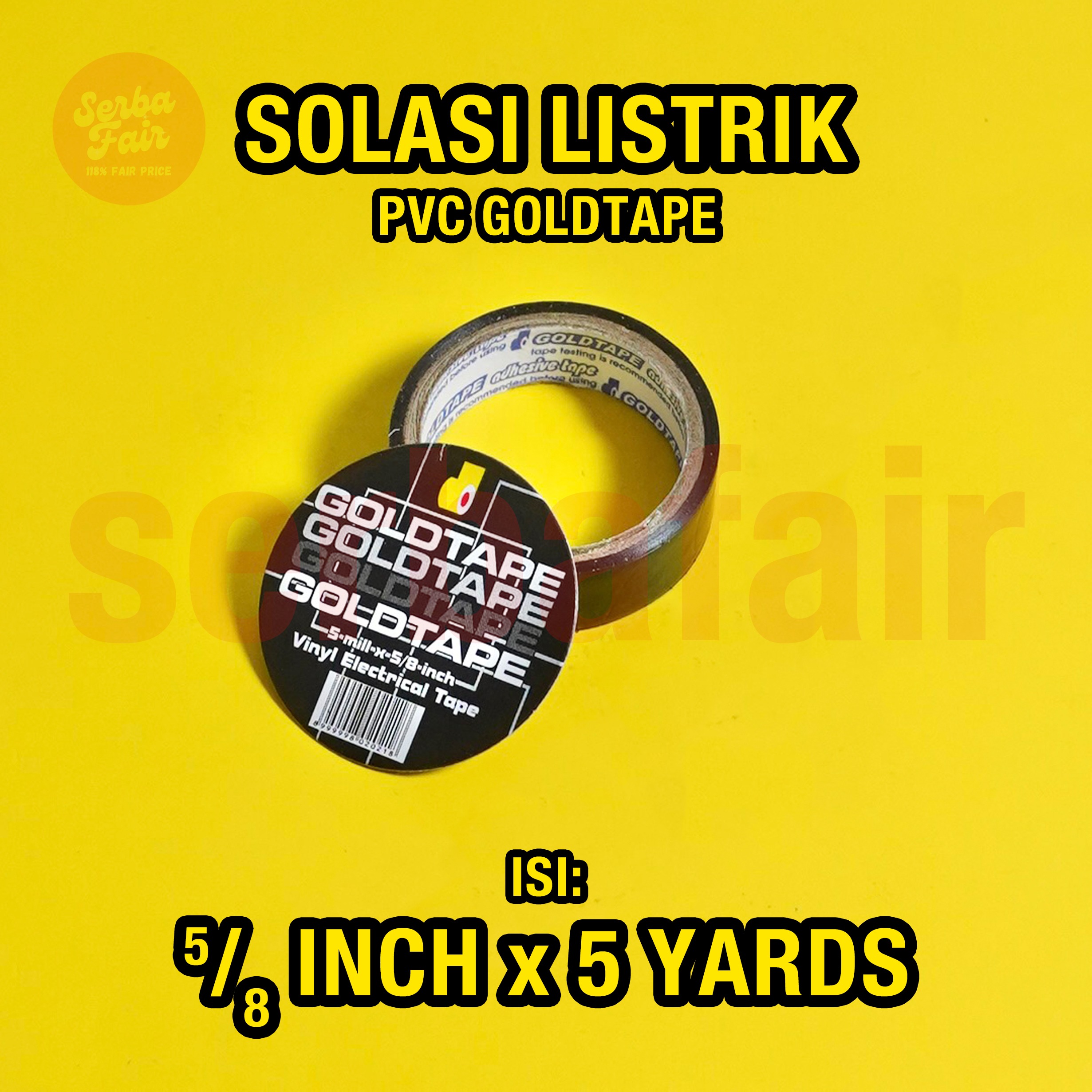 Solasi Listrik Goldtape 5/8 inch PVC Goldtape MURAH EKONOMIS