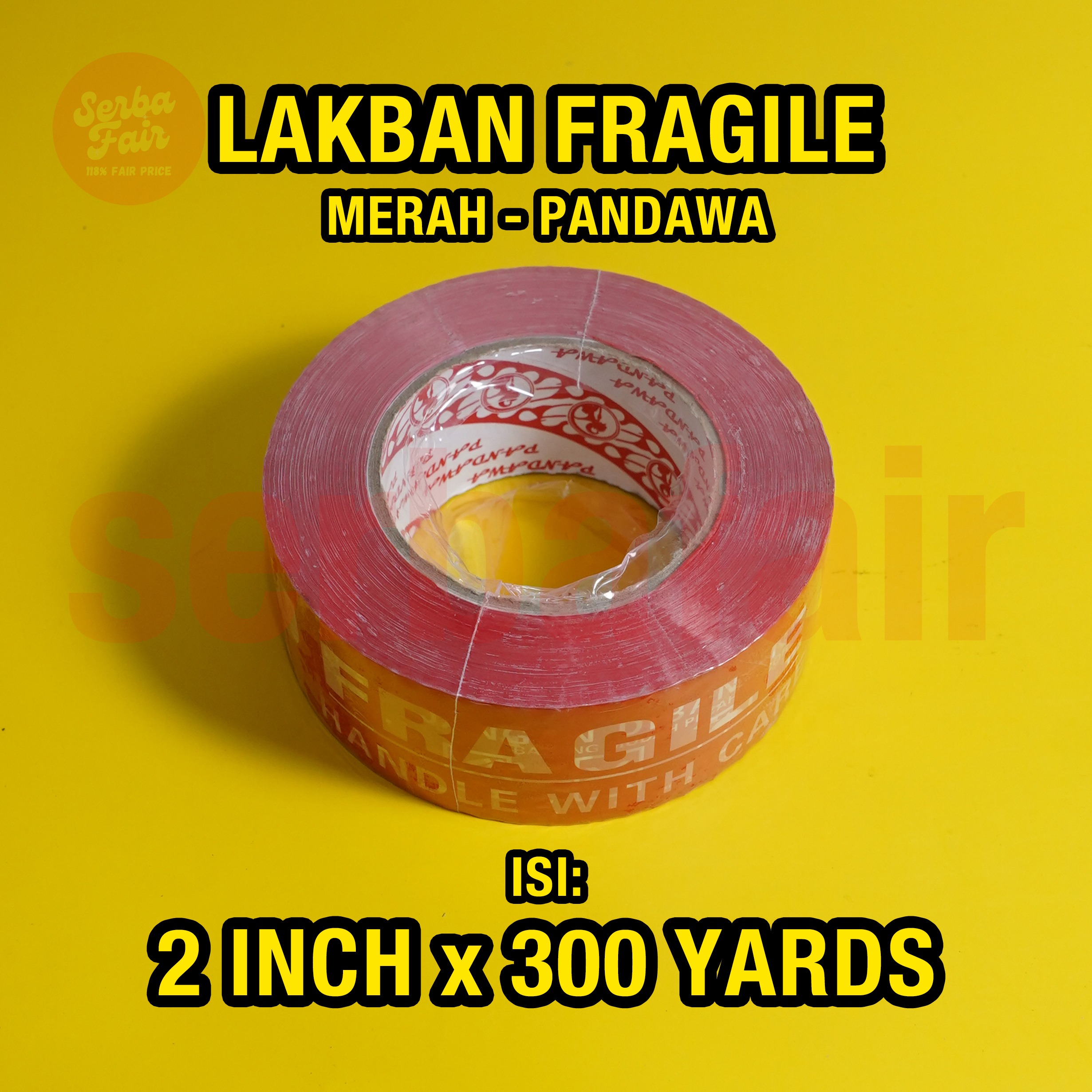 Lakban Fragile Pandawa 2 Inch (48mm) x 300 Yards Ecos