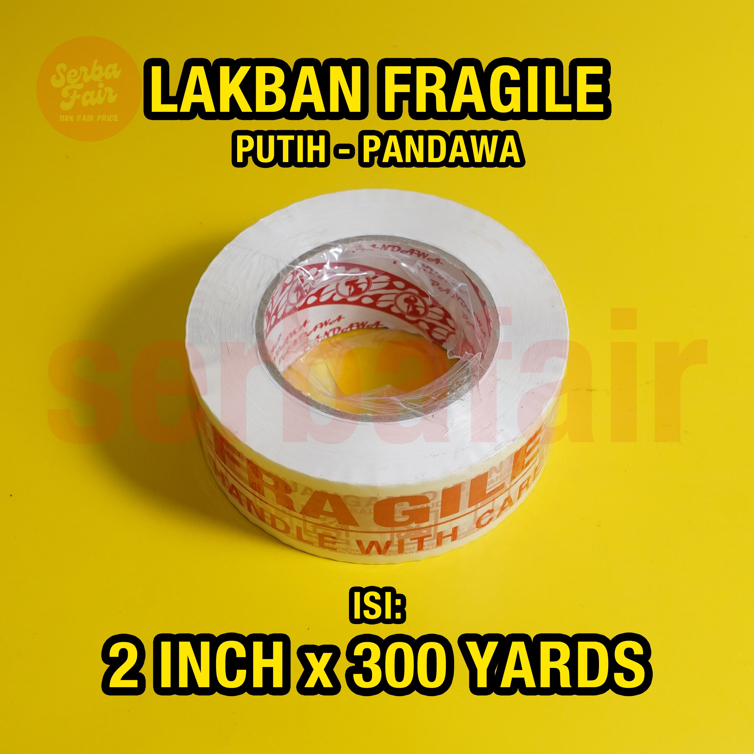 Lakban Fragile Pandawa 2 Inch (48mm) x 300 Yards Ecos