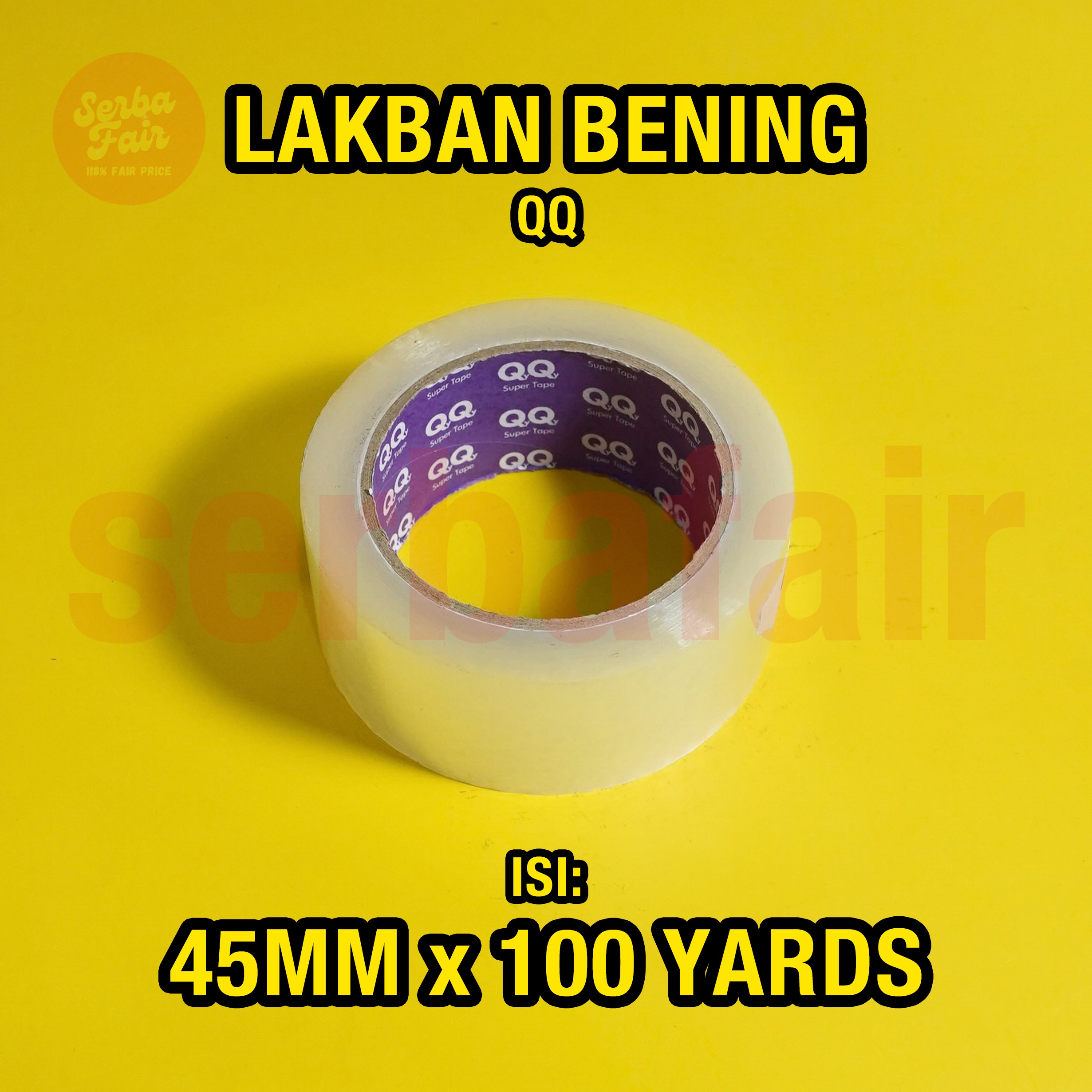 Lakban Bening/Coklat QQ PREMIUM TAPE 2Inch(45mm) 100Yards Terjamin Lebih Tebal