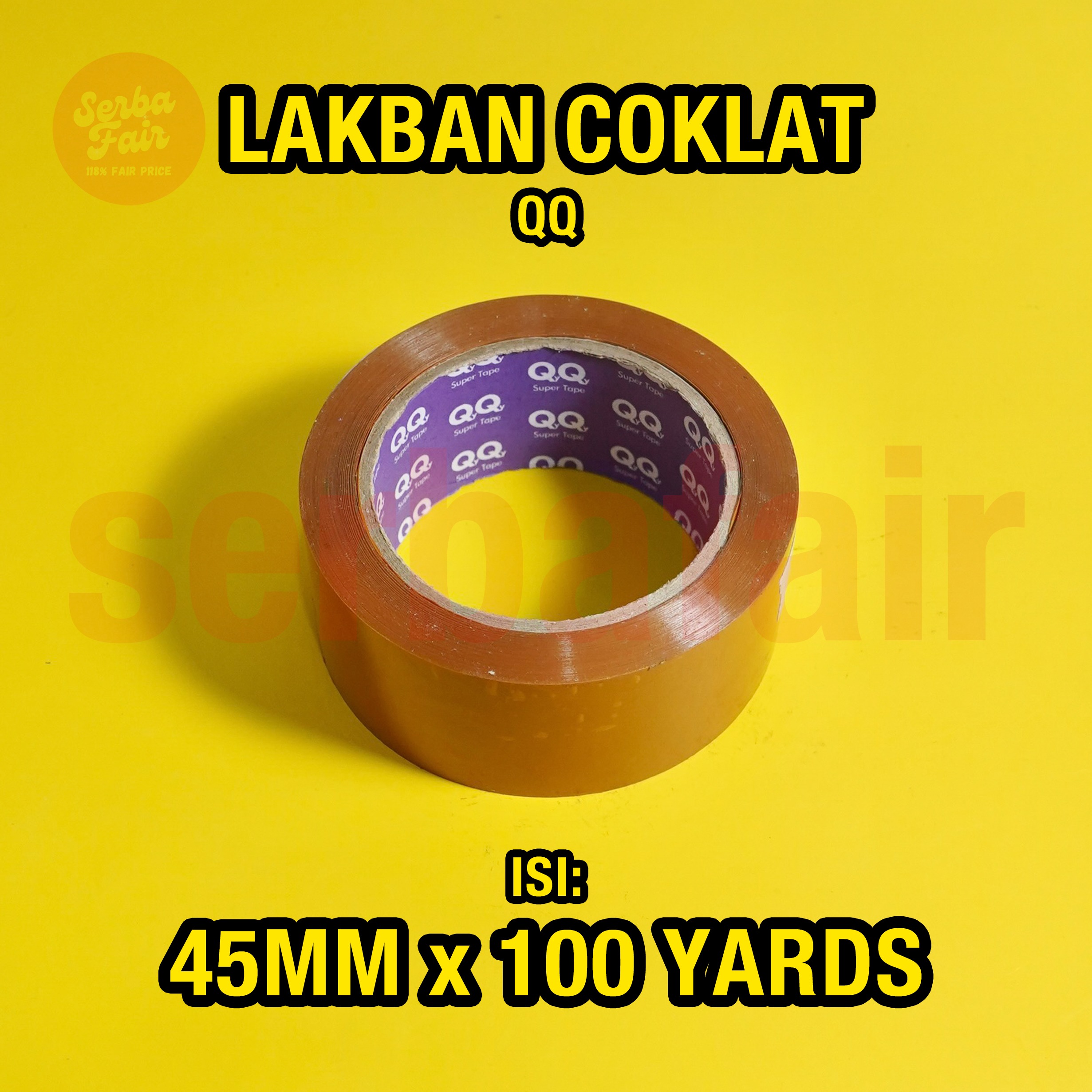 Lakban Bening/Coklat QQ PREMIUM TAPE 2Inch(45mm) 100Yards Terjamin Lebih Tebal