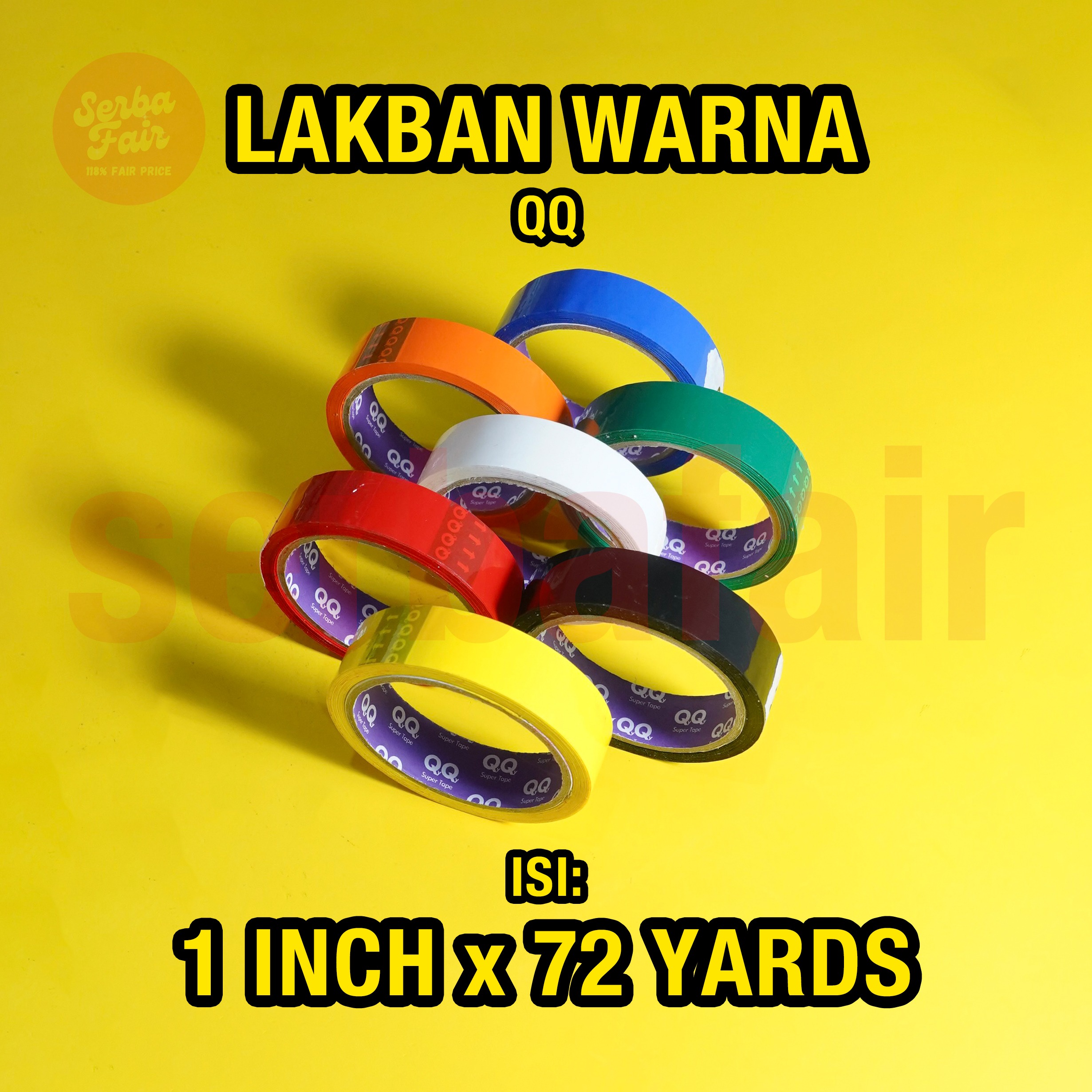 Solasi / Isolasi Warna QQ Premium Tape 24mm (1inch) x 72 Y