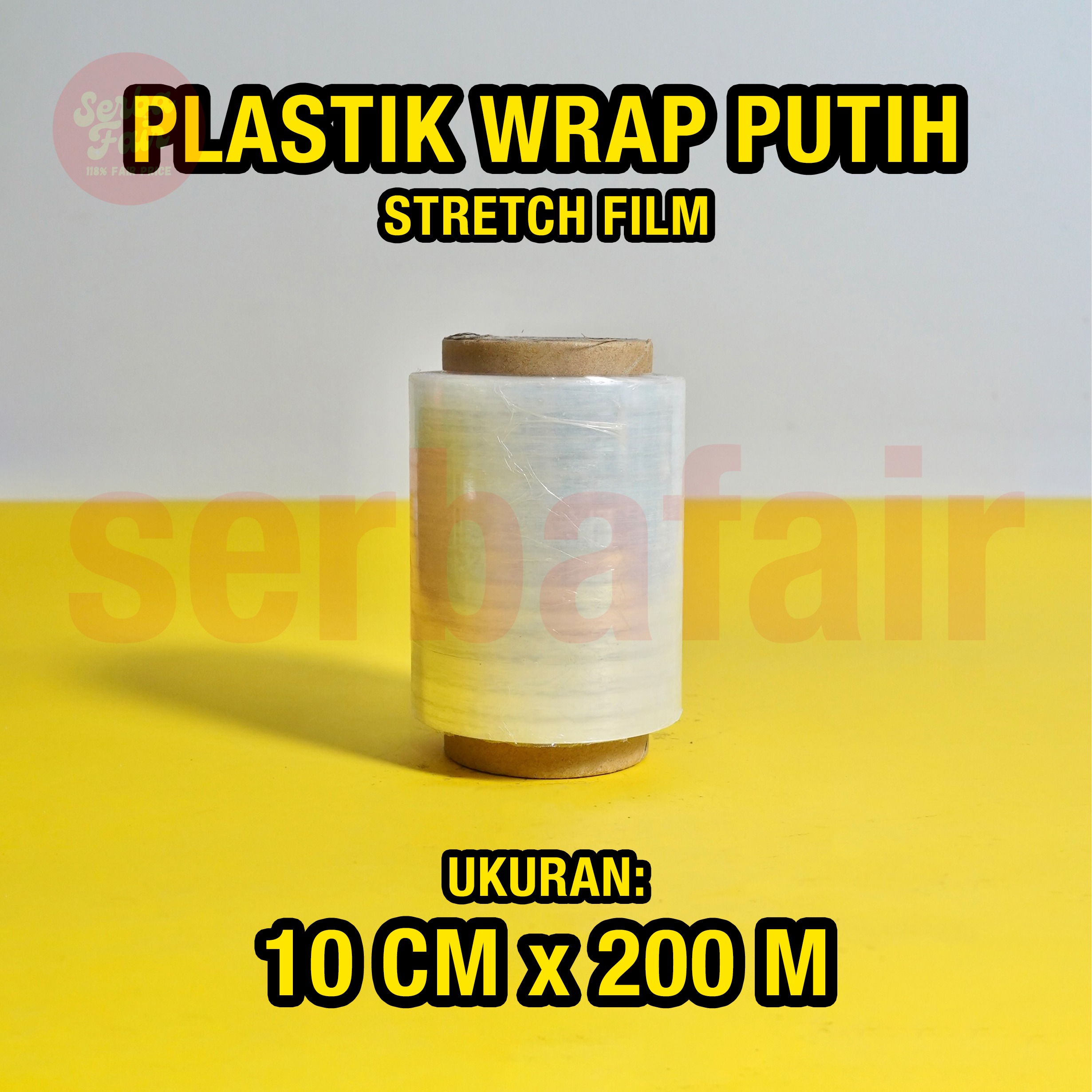 Stretch film bening 10cm x 200M plastik wrap plastic wrapping MURAH