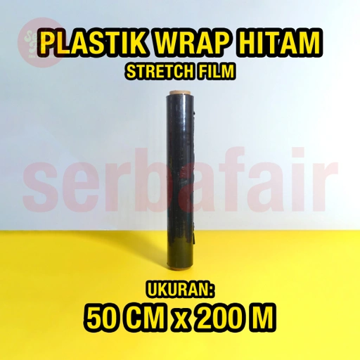 Image of Stretch Film Hitam 50CM x 200Meter eco worth it Plastic Wrapping Plastik Wrap