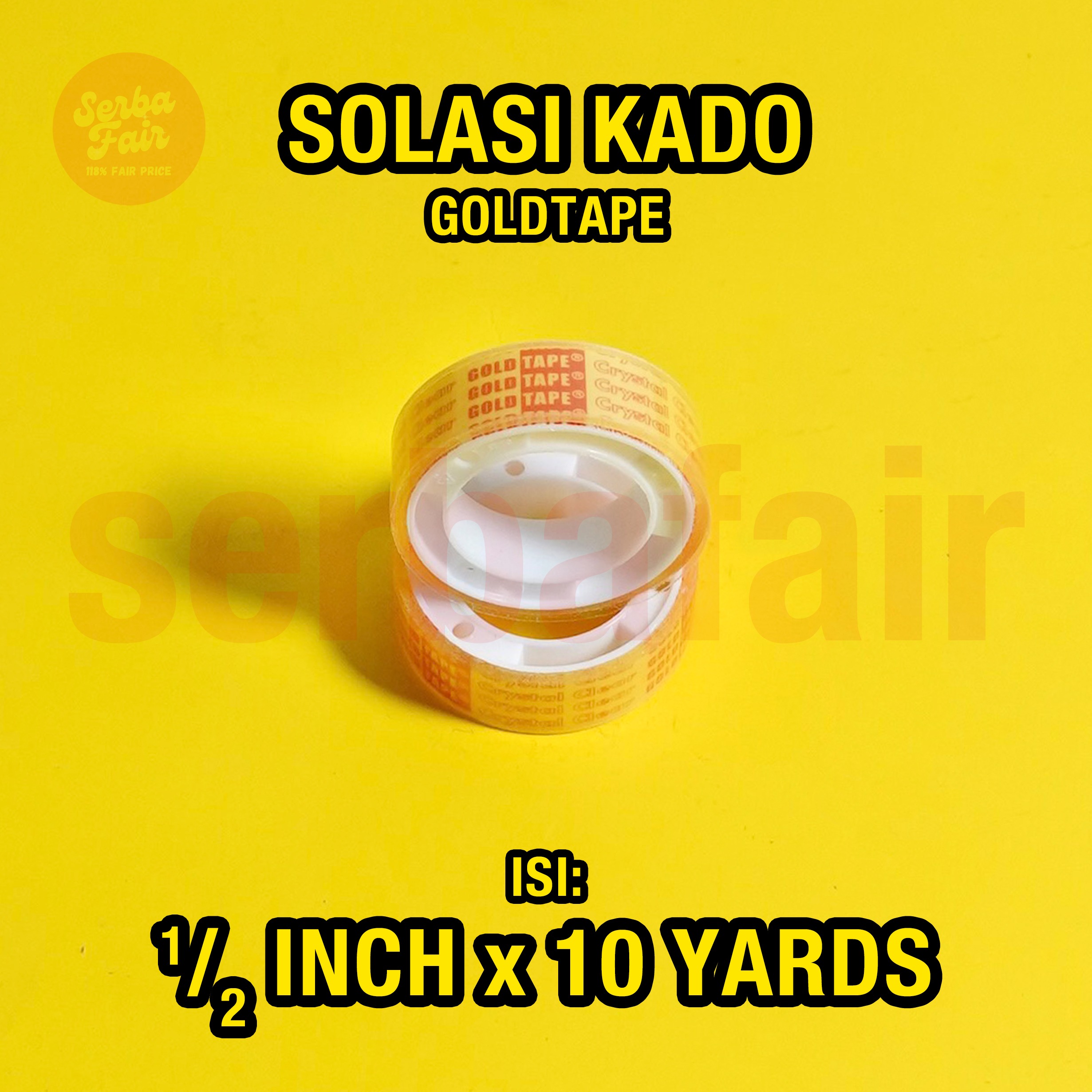 Solasi Kado / Selotip Kado Gold Tape 1/2 inch (12mm) 10 Yards