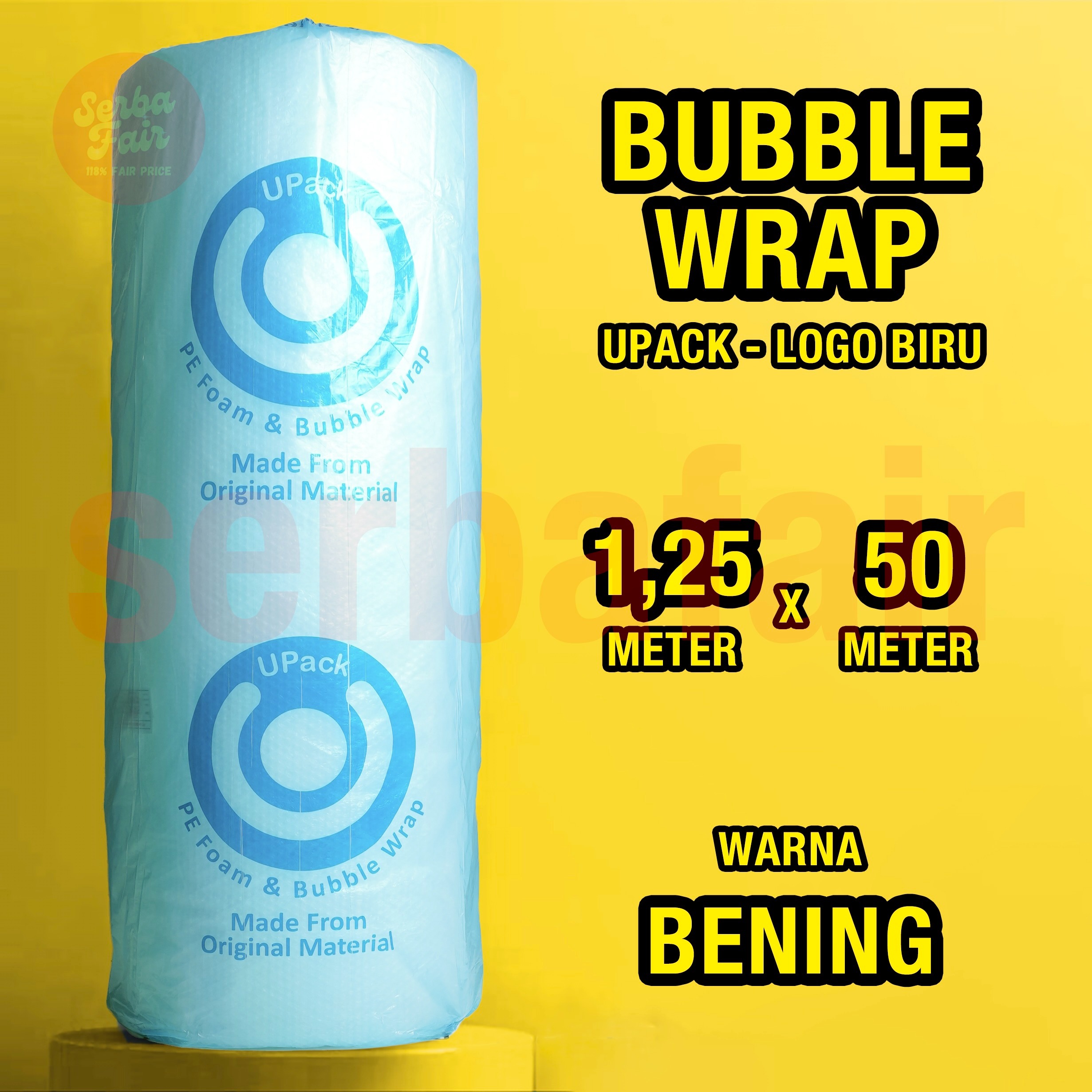 Bubble Wrap UPACK EDITION 1.25x50M FULL / Bubblewrap PALING TEBAL