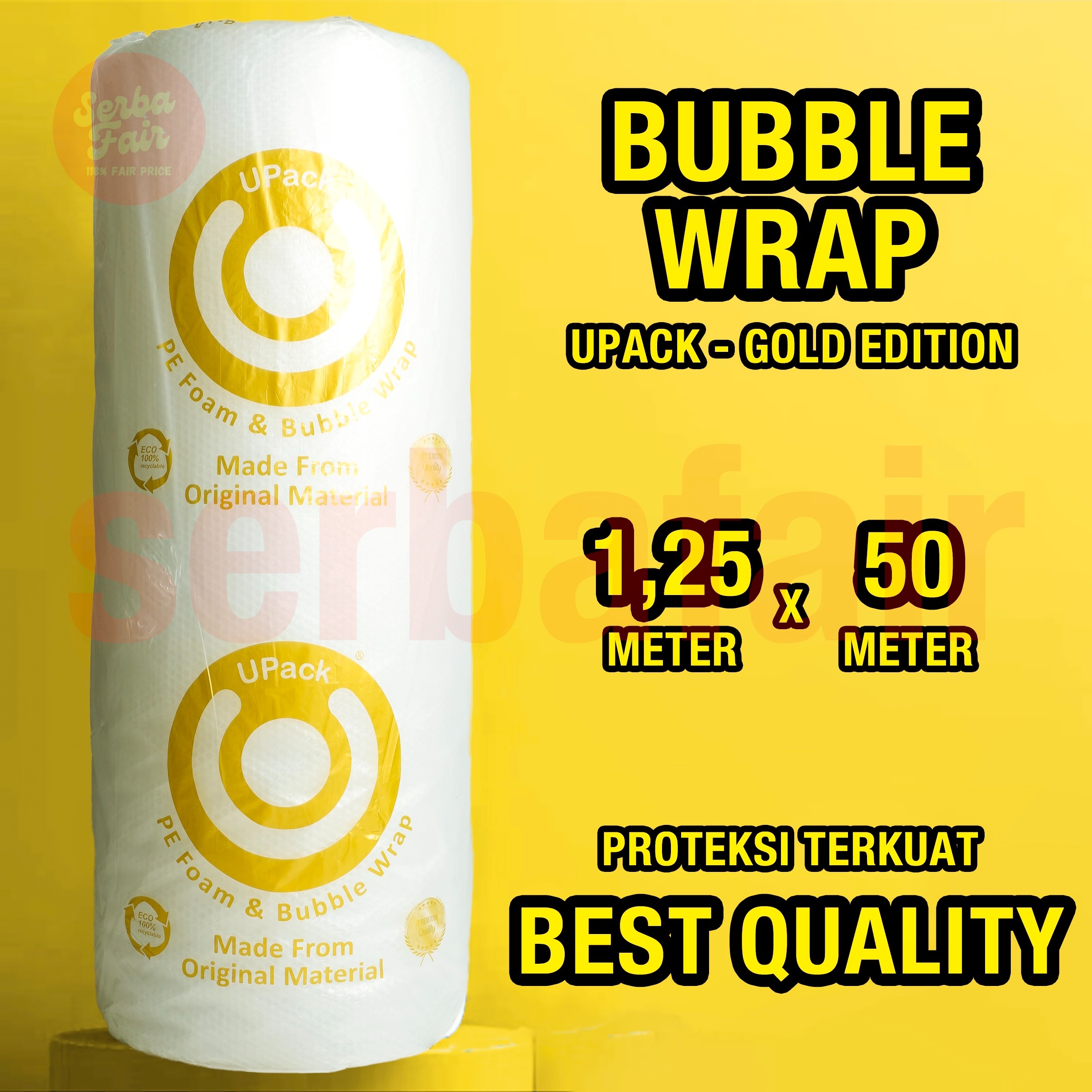 Bubble Wrap UPACK EDITION 1.25x50M FULL / Bubblewrap PALING TEBAL