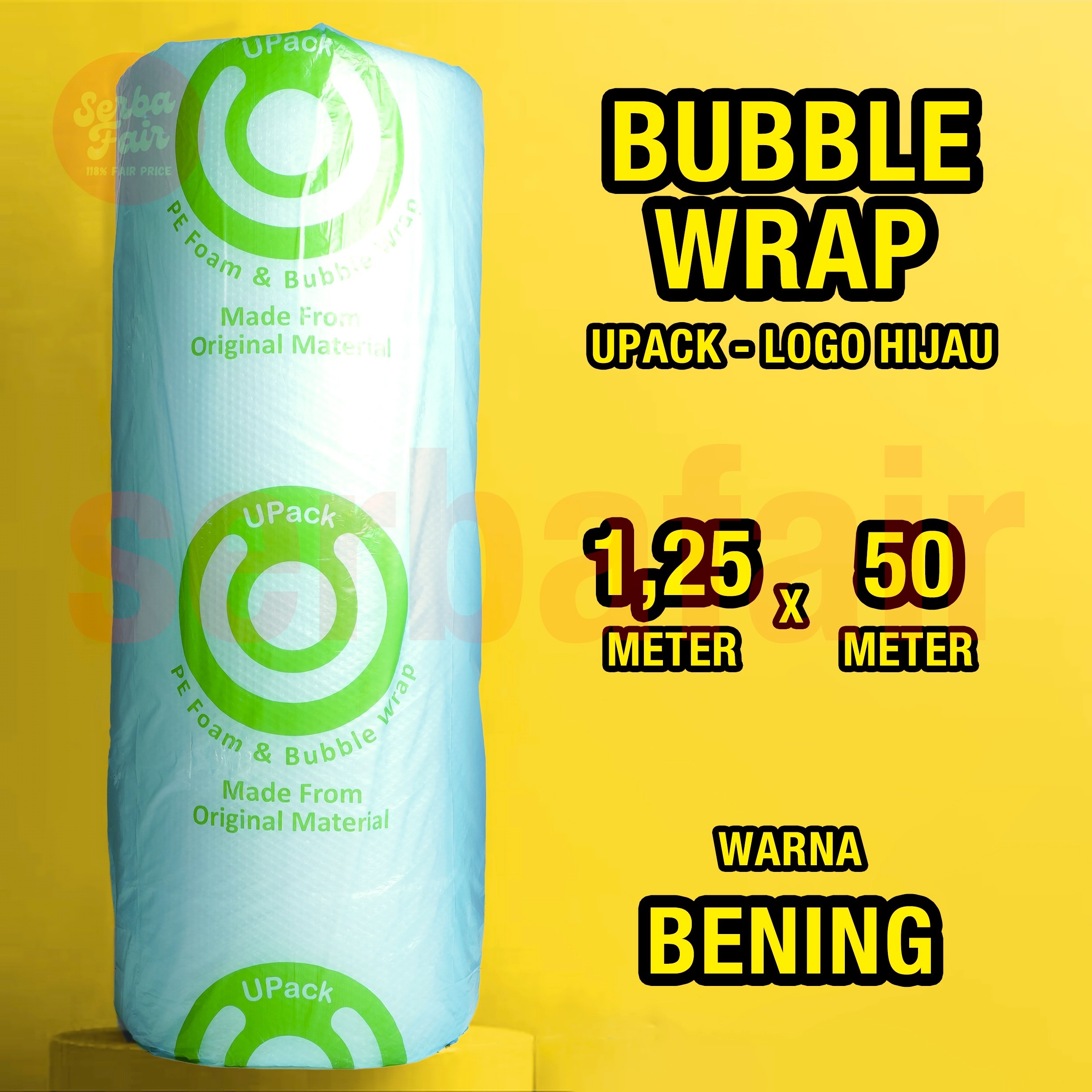 Bubble Wrap UPACK EDITION 1.25x50M FULL / Bubblewrap PALING TEBAL
