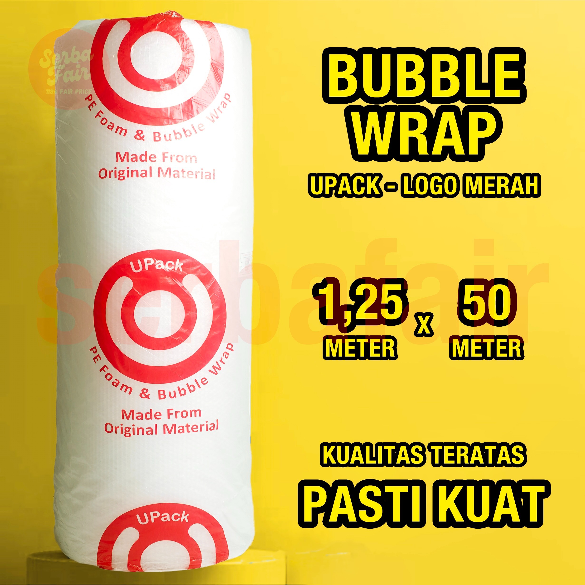 Bubble Wrap UPACK EDITION 1.25x50M FULL / Bubblewrap PALING TEBAL