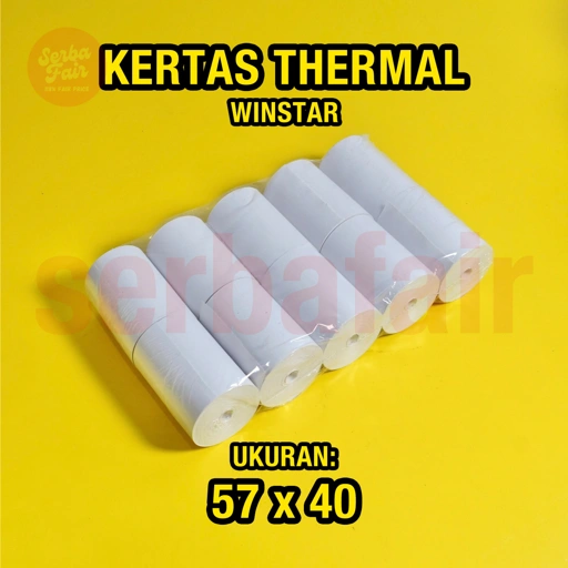 Image of Kertas Thermal Struk Kasir 57x40 Coreless Winstar / TERMURAH isi Banyak