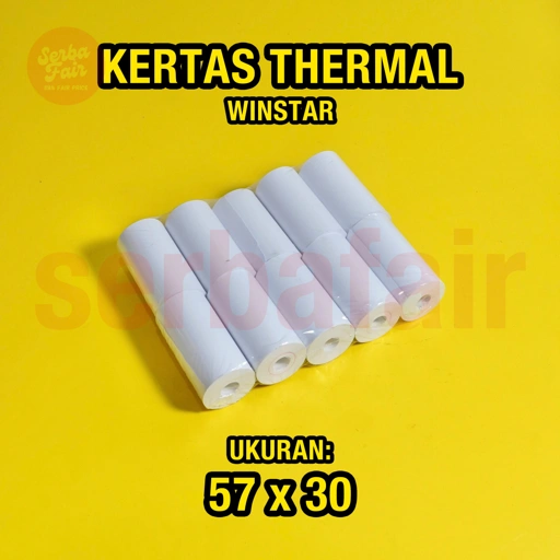 Image of Kertas Thermal Struk Kasir 57 x 30 Coreless / Print Register / MURAH isi BANYAK / TERMURAH