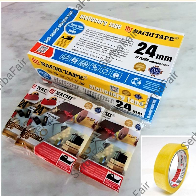 Selotip Nachi Stationery 24mm (1Inch) x 72Yard TOP Quality ORI