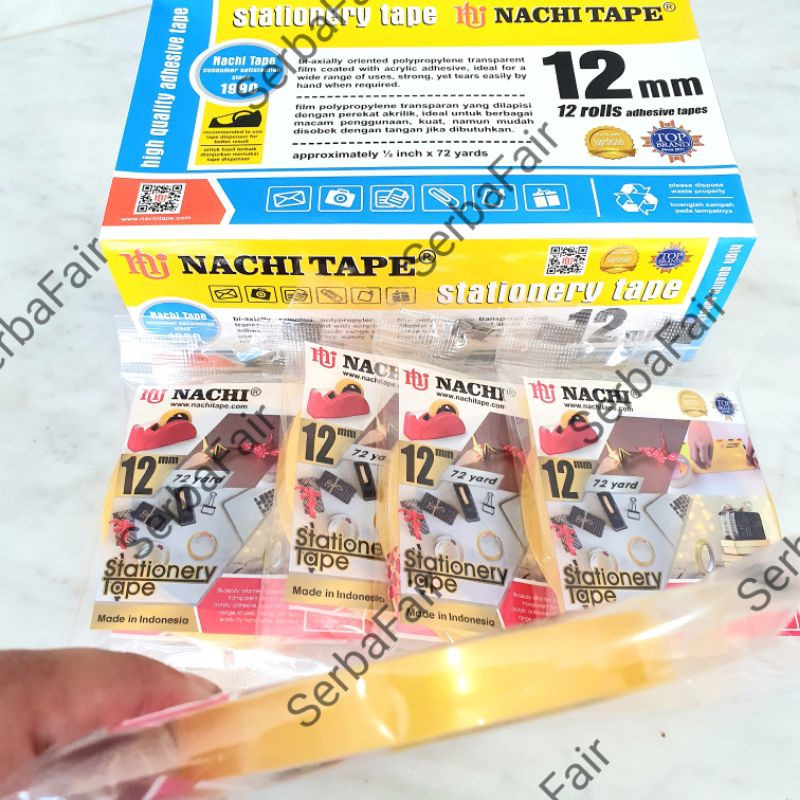 Selotip Nachi Stationery TOP Quality 12mm (1/2inch) 72Yard ORI