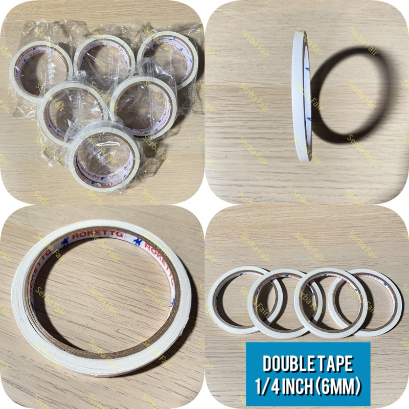 Double Tape ROKETT 1/4 Inch (6mm) x 10 Yards / TOP TERMURAH