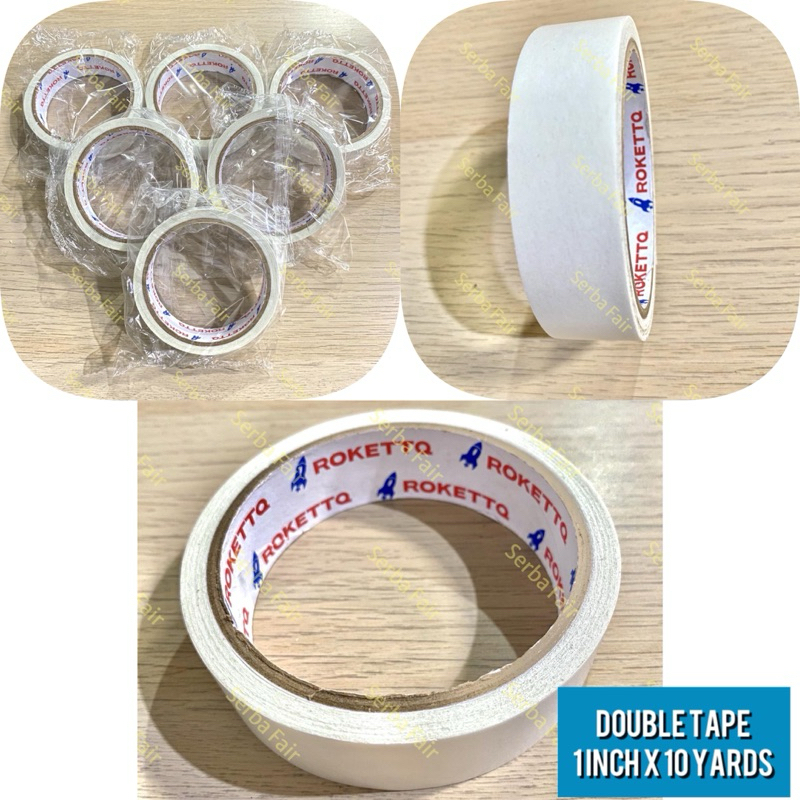Double Tape Rokett 1 Inch (24mm) x 10 Yards TOP TERMURAH