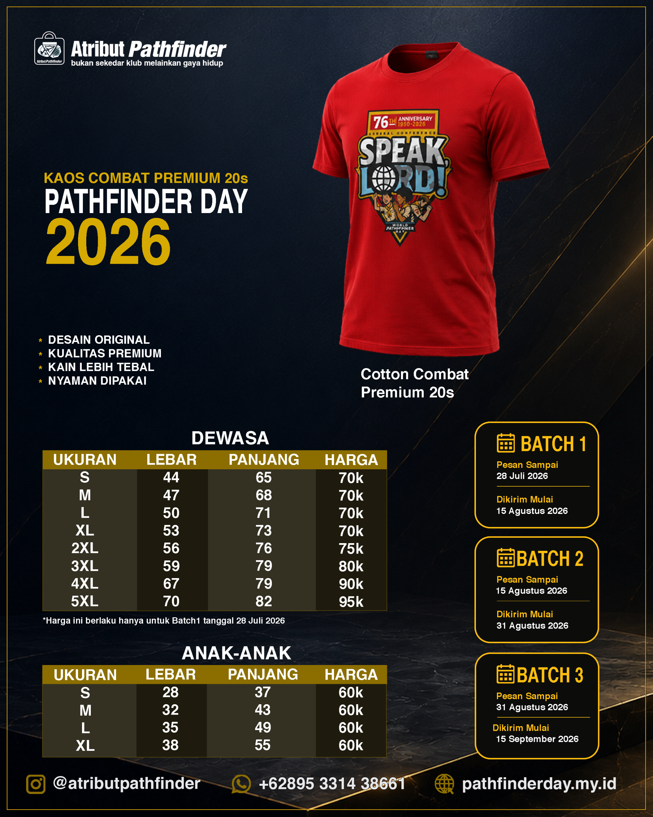 Kaos Sablon Pathfinder Day 2026