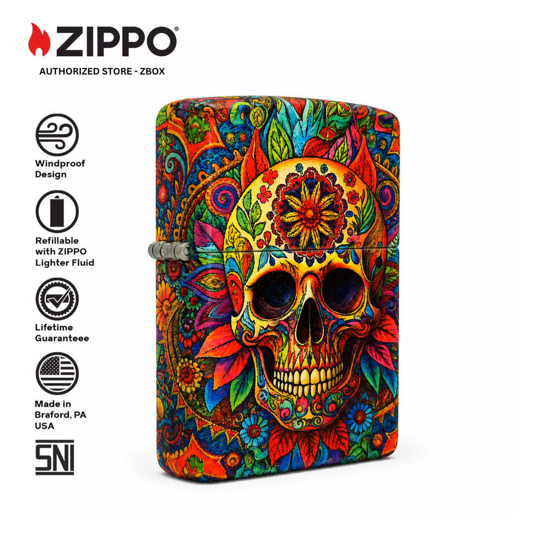47263-ZIPPO Colouful Skull, 504 Fusion
