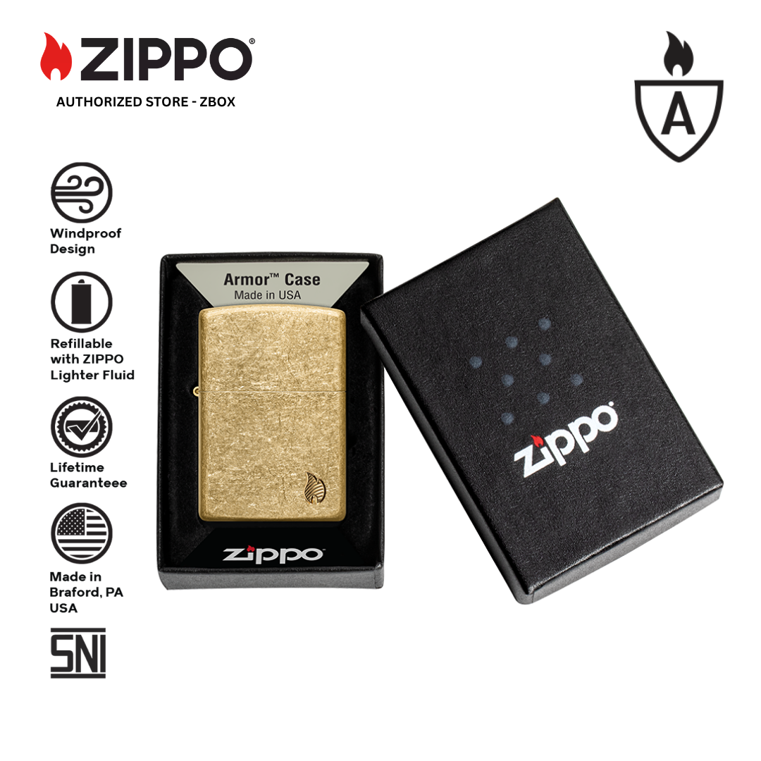 46398 - ZIPPO Armor Tumbled Brass Design