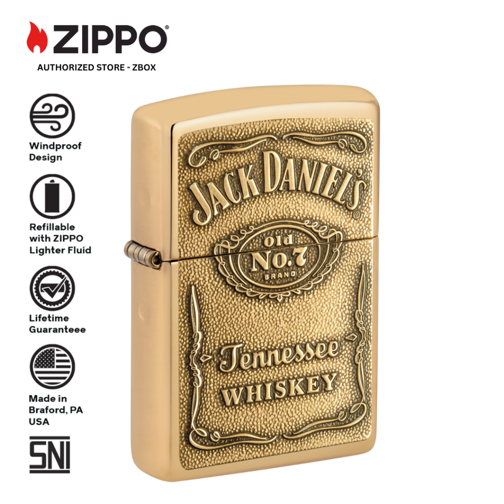 254B.JD.428 - Zippo Jack Daniel's High Polish Brass Original Windproof Lighter