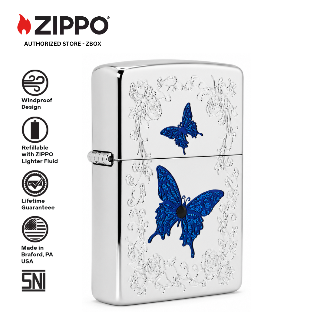 ZA-4-86a – ZIPPO Butterfly Floral Design