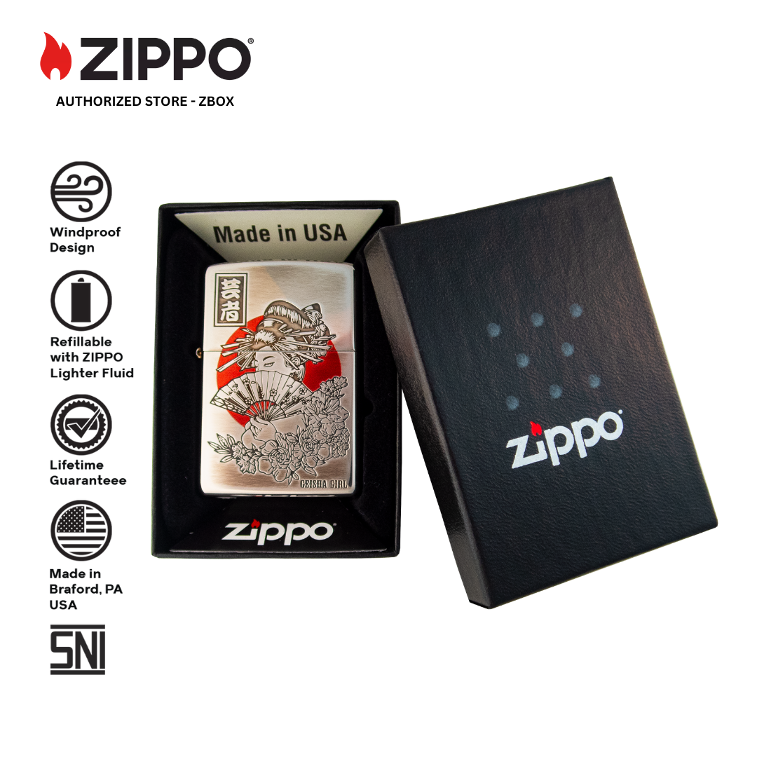 ZIPPO Original CZA-2-50 Japanese Geisha Girl - Korek Api Windproof USA