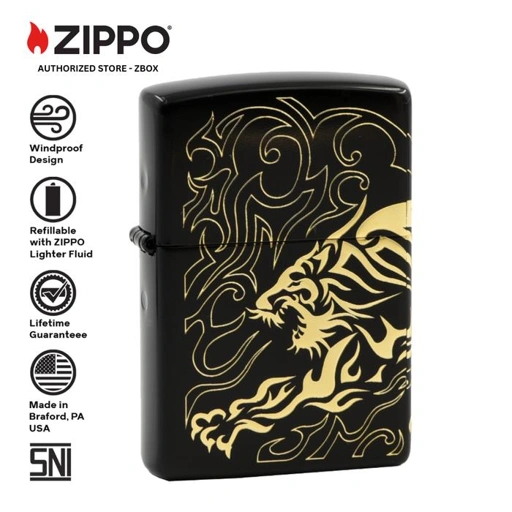 Image of ZA-5-86A - ZIPPO® Tiger Soul Black & Gold