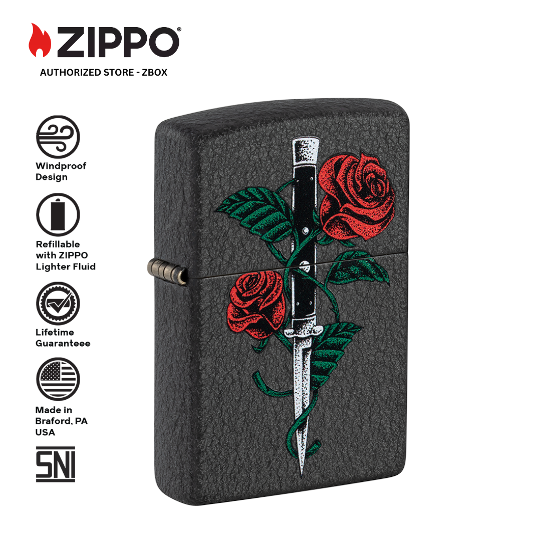 49778 - ZIPPO Rose Dagger Tattoo Design